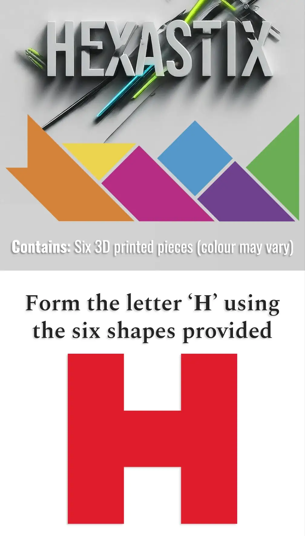 Hexastix  Puzzle instructions card - front