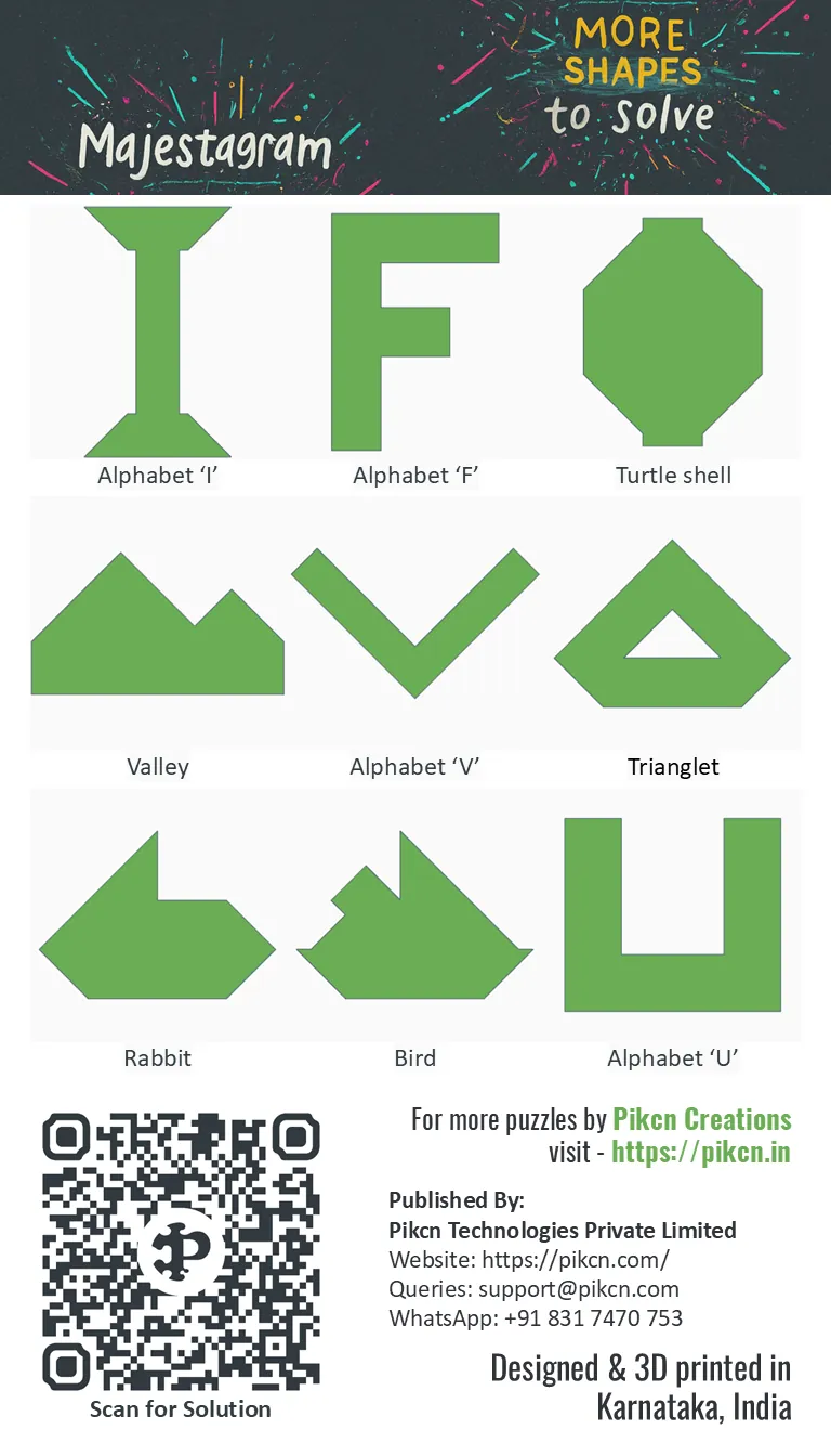 Majestagram Puzzle Instruction Card - Back